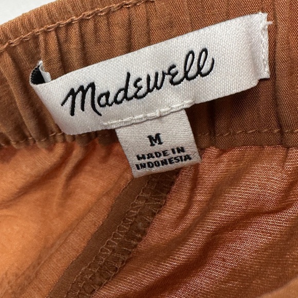 Madewell Pull-On Wide-Leg Pants in Softdrape Camel Brown Size Medium - Picture 6 of 8